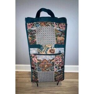 Tapestry Shopping Travel Tote Bag with Wheels ~ Foldable Collapsible bnvm,